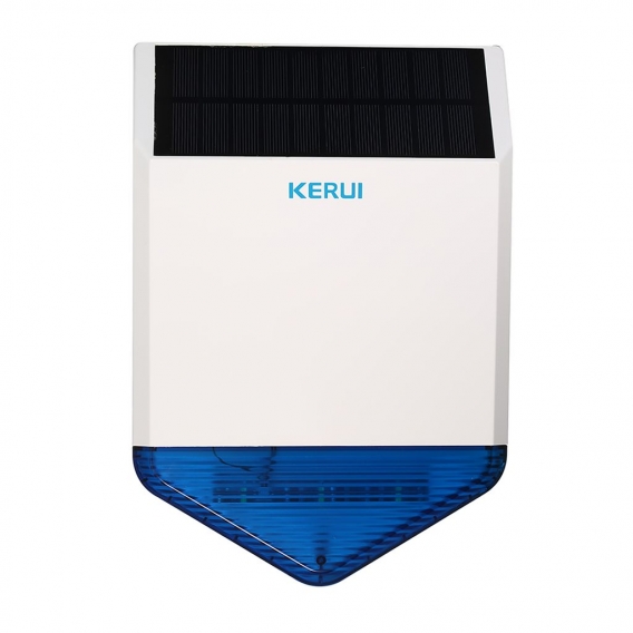 KERUI Wireless 433HMz Solarbetriebenes Blitzsirenenpaneel im Freien wasserdicht fuer Sicherheit des Alarmsystems mit blinkendem 