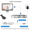 1Pack White 60ft / 18,3 m 2-in-1-Video-CCTV-Kabel BNC-Verlaengerungskabel fuer DVR-System fuer ueberwachungskameras fuer die Sic