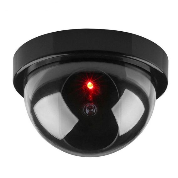 1-teilige Simulationskamera Fake Dummy Dome Surveillance ueberwachungskamera blinkt rotes Licht (schwarz)