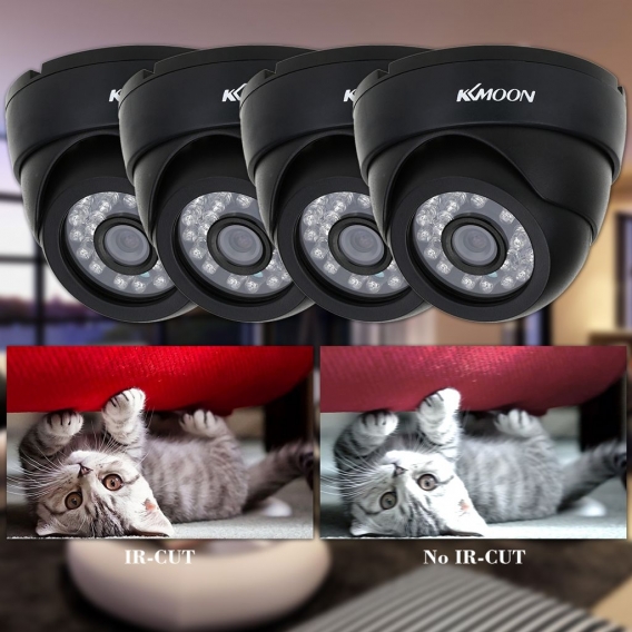 KKmoon 4 Teile / los 720 P CCTV Kamera Security Kit + 4 st°îcke 60ft Video Kabel IR-CUT Home °îberwachung PAL System