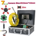 7 Zoll 22mm Rohrinspektions-Videokamera 20M IP68 wasserdichte Abflussrohr-Abwasserkanalinspektions-Kamera-System 1000 TVL Kamera