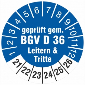 More about 100 Prüfplaketten 30 mm  gem. BGV D 36 Leitern & Tritte 2021-2026