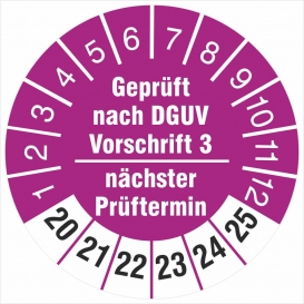 More about 1000 Prüfplaketten 18mm  nach DGUV Vorsch. 3 nächste Prüfung 2020-2025