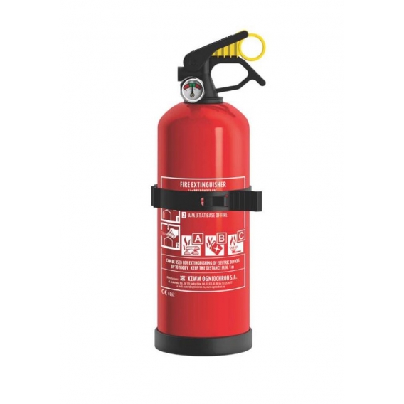 Feuerlöscher nach DIN EN3 Dauerdrucklöscher mit Manometer Inhalt: 1 KG Farbe: rot
