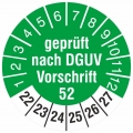 10 Prüfetiketten 30mm  nach DGUV Vorschrift 52 Prüfplaketten 2022-27