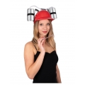 Durstlöscher-Helm für Erwachsene rot-schwarz