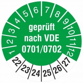 More about 100 Prüfetiketten 18mm  nach VDE 0701/0702 Prüfplaketten 2022-27