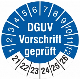 More about 1000 Prüfplaketten  nach DGUV 2021-2026 Prüfetiketten 18 mm