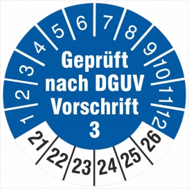 More about 100 Prüfplaketten 18 mm  nach DGUV Vorschrift 3 2021-2026
