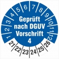 50 Prüfetiketten 18 mm  nach DGUV Vorschrift 4 Prüfplaketten 2021-2026