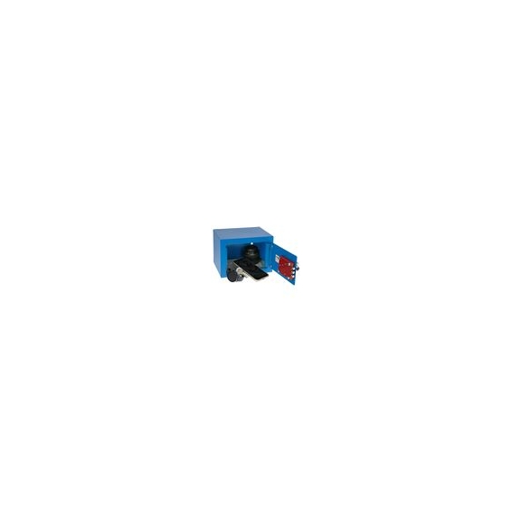 HMF 49216-05 Möbeltresor Doppelbartschloss Safe Tresor klein mit Schlüssel, 23 x 17 x 17 cm, Blau