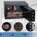Anadol Tresor BASIC elektronischer Safe mit Zahlenschloss & Notfallschlüssel 4L Möbeltresor Doppelbolzen-Verriegelung Stahl-Safe