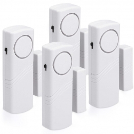More about kwmobile 4er Set Tür Fenster Alarm - 4x akustischer Einbruchschutz mit Batterien - Drahtlose Home Security Alarmanlage - Sirene 