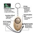 Taschenalarm - 140 dB Safesound Personal Alarm mit Taschenlampe Schlüsselanhänger, Panikalarm Selbstverteidigung Sirene für Frau