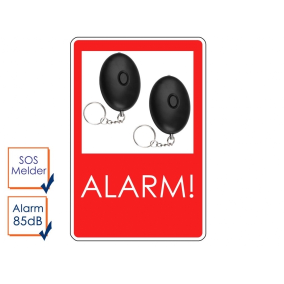 2er-Set Mini Taschenalarm Überfallalarm Notruf Personen-Alarm 85dB SOS