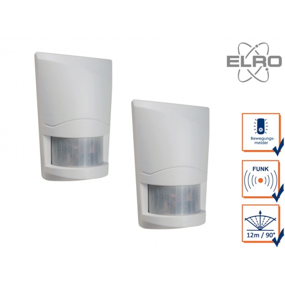 2 Bewegungsmelder 12m/90° ELRO AG4000 Alarmsystem mit Wählgerät Hausalarmanlagen