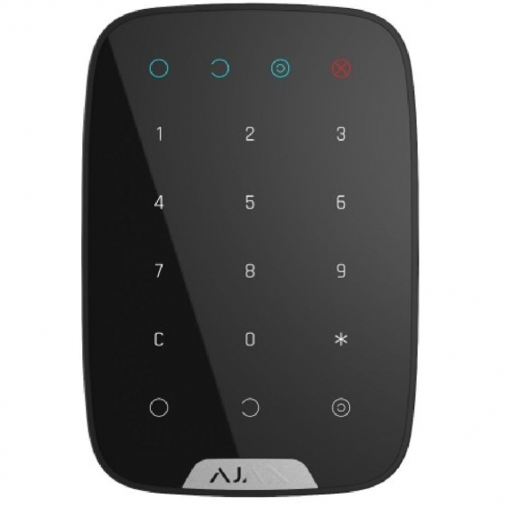 Ajax KeyPad Bedienfeld mit Touch Tastatur zur Scharf- und Unscharfschaltung Schwarz
