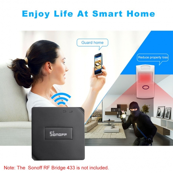 SONOFF PIR2 Wireless Dual Infrarot-detektor 433 Mhz RF PIR Bewegungssensor Smart Home Automation Alarmanlage fuer Amazon Alexa &