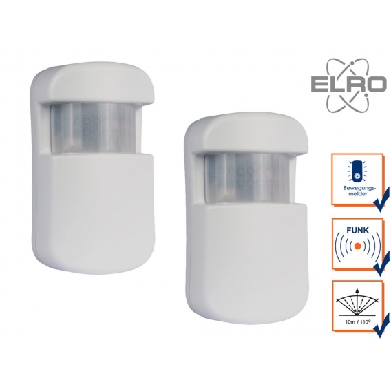 2x Bewegungsmelder 10m / 110° Smart Home ELRO AG4000 Alarmsystem App gesteuert