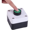 Pyzl Wetterfester grüner Drucktastenschalter, Ein-Knopf-Steuerkasten, zur Steuerung von AC-Schützen, elektromagnetischen Starter