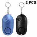 2 Stücke Persönlicher Alarm Taschenalarm Sirene Selbstverteidigung Sicherheit Schlüsselanhänger Selbstverteidigungsalarm mit LED