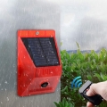 Solar Alarm Licht, Schallalarm Blitzlicht Bewegungssensor Sicherheitsalarm Warnblinklicht, 129db 8 LED Rotlicht IP65 Wasserdicht
