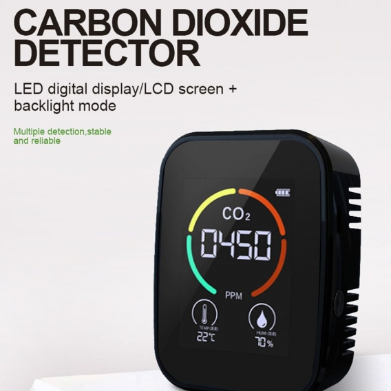 Multifunktionales 3in1 CO2-Messgeraet Digitaler Temperatur-Luftfeuchtigkeits-Tester Luftqualitaetsmonitor Kohlendioxid-Detektor
