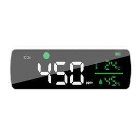 More about Desktop-Wandmontierter Luftqualitaetsmonitor 11,2-Zoll-LED-Digital-3-in-1-Innen-Aussentemperatur-Feuchtigkeits-CO2-Alarm-Detekto