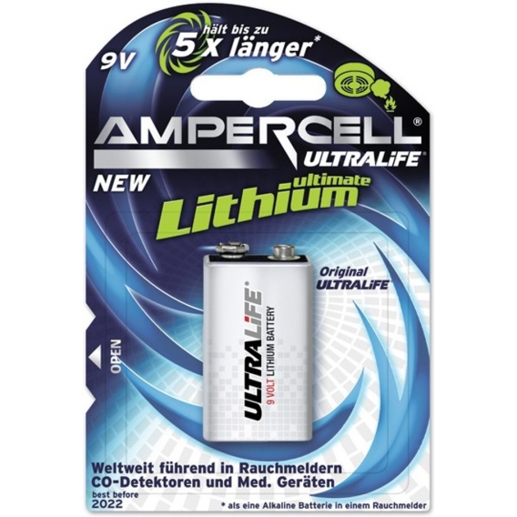 AMPERCELL Lithium-Batterie Ultralife 9,0 V