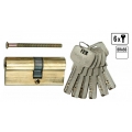 Sicherheits Schließzylinder Tür Schloß Türschloß 67 mm 6 x Schlüssel 31/36  Messing