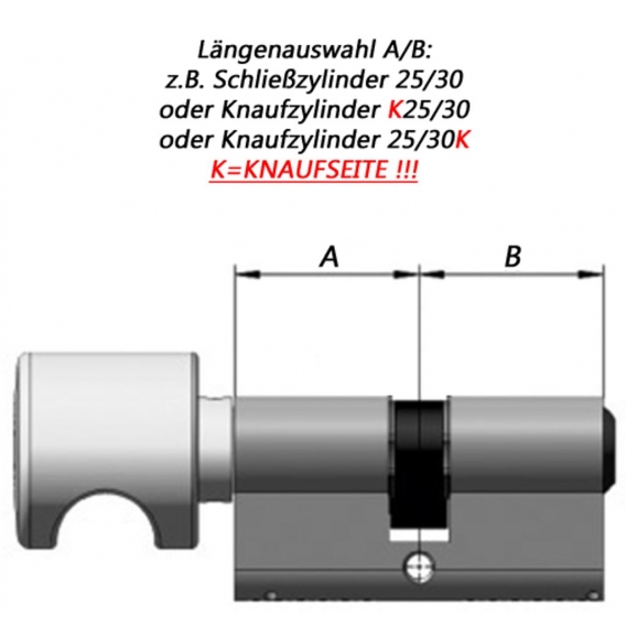 Zylinderschloss Zylinder Türschloss Schließzylinder Profilzylinder Länge 25/30 mm 3 Schlüssel