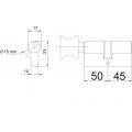 Aqbau® Profil-Knaufzylinder 50/45 Profilzylinder Schließzylinder mit Knauf, Messing