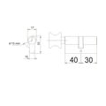 Aqbau® Profil-Knaufzylinder 40/30 Profilzylinder Schließzylinder mit Knauf, Messing