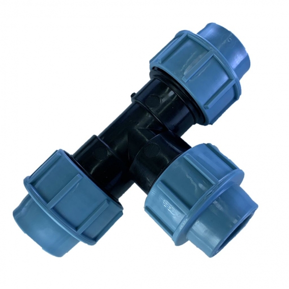 PE-Außen-/Innengewinde-Rohrverschraubungen Teile für Wasserleitungs-Installationsverschraubungen Farbe 3-Wege 25mm
