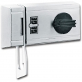Tür-Zusatzschloss mit Sperrbügel und Drehknauf | li + re verwendbar , DM 70 | Stahl silberfärbig