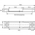 Schließplatte, Eurofalz 18x8 mm, für Rollzapfen, Falzluft 11 mm, Stulp 16 mm