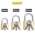 KINZO - 3er Set Vorhängeschlösser - 25/30/40mm - je 2x Ersatzschlüssel