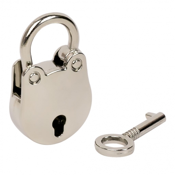 HMF 6490 Mini Deko Vorhängeschloss mit Schlüssel, Silber