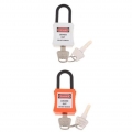 2 Stück festes Sicherheits-Lockout-Vorhängeschloss mit verschiedenen Schlüsseln aus PVC-Kunststoff