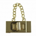 2 x Metall Dreh Verschluss 19x42mm Mappen Handtaschenverschluss Steckschließe, Farbe:gold