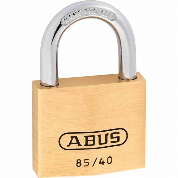 ABUS 806-360 Vorhangschoss 85/40 HB63 mit hohem Bügel, Lock-Tag, messingfarben
