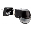 Bewegungsmelder Infrarot 180° Innen/Außen Bewegungssensor IP44 I LED schwarz HUB 37052
