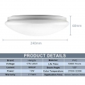 VINGO 12W Dimmbar LED Deckenleuchte WarmWeiß Leuchten mit Bewegungsmelder, 6000K-6500K, Badezimmerlampe , Farbtemperatursteuerun