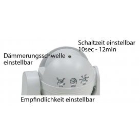 More about ChiliTec Aufputz Bewegungsmelder CBM HF 180° LED geeignet, IP44, 1-1200W, weiß