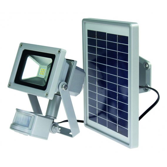 as - Schwabe 46978, 10 W Solar CHIP-LED Akku-Strahler mit Bewegungsmelder