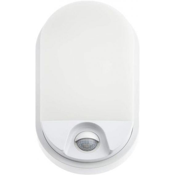 HUBER 30501 LED Wandlampe Oval mit Bewegungsmelder für Außen- und Innenbereich