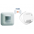 Funk Schalter Set ＝ Mini Funk-Einbauschalter + Bewegungsmelder 400W 110°/6m