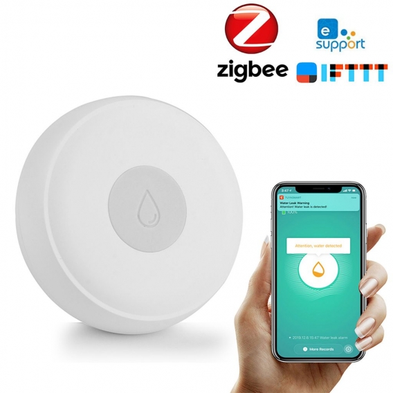 ZigBee Smart Home Wasserlecksensor Drahtloser Hochwassermelder Wasserlecksuche Alarm Wasserstandš¹berlaufalarm eWelink App Fernb