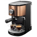 Bestron Espressomaschine für 2 Tassen, mit schwenkbarer Dampfdüse, 15 bar, 1450 Watt, Farbe: Kupfer