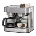Kaffee/Espresso Center EKS 3010 ElPresso Duo deluxe, Kaffeemaschine: Glaskanne für 10 Tassen Filterkaffee, Filtereinsatz 1 x 4, 